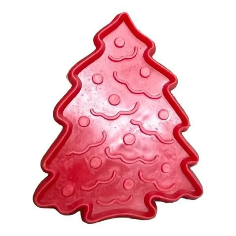 Vintage Christmas Cookie Cutters Set of 5‎ Red Plastic Santa Snowman Tree Angel